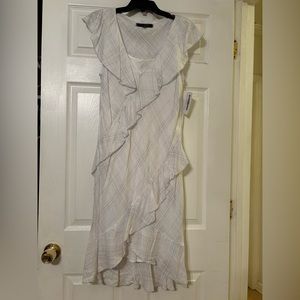White and Grey pin stripe dress